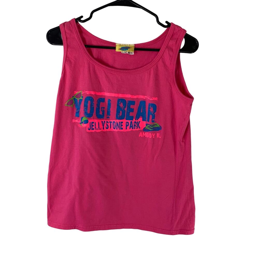 Pink Hannah Barbara Yogi Bear Jellystone Park Tanktop Ring Spun Size Medium